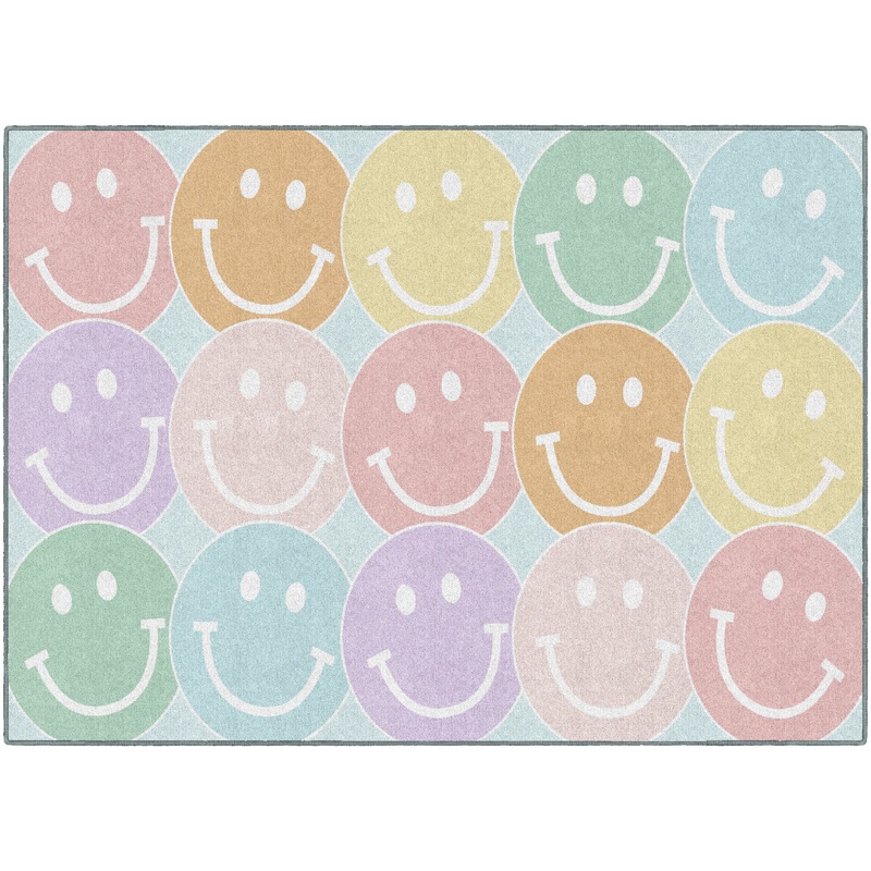 Pastel Rainbow Smileys Rug By Schoolgirl Style