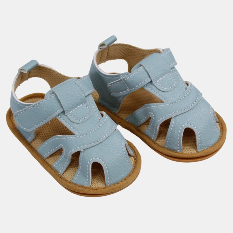 Baby Boys Leather Sandals  Light Blue