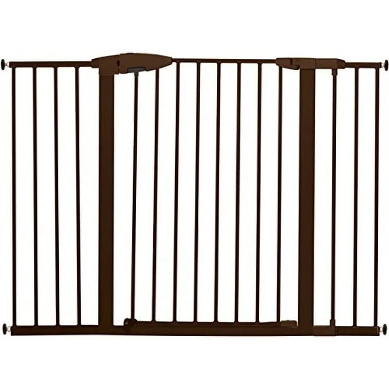 Easy Close XL Pressure Mounted Metal Baby Gate for Stairs, Hallways and Doors – Bronze