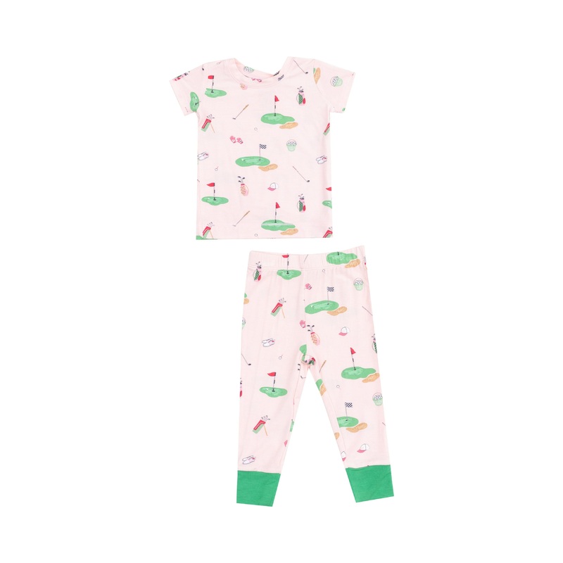Golf Things Pink Short Sleeve Loungewear Set