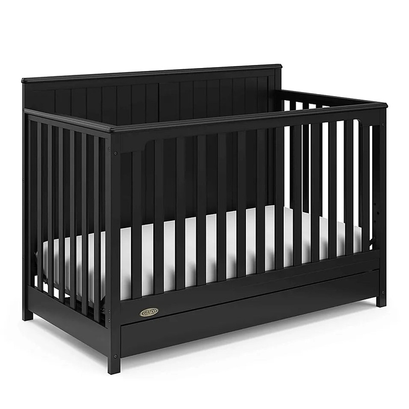 Hadley 5-in-1 Convertible Crib with Drawer – Black