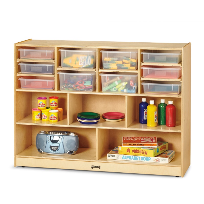 Jonti-Craft Super-Sized Combo Mobile Storage Unit – with Clear Bins