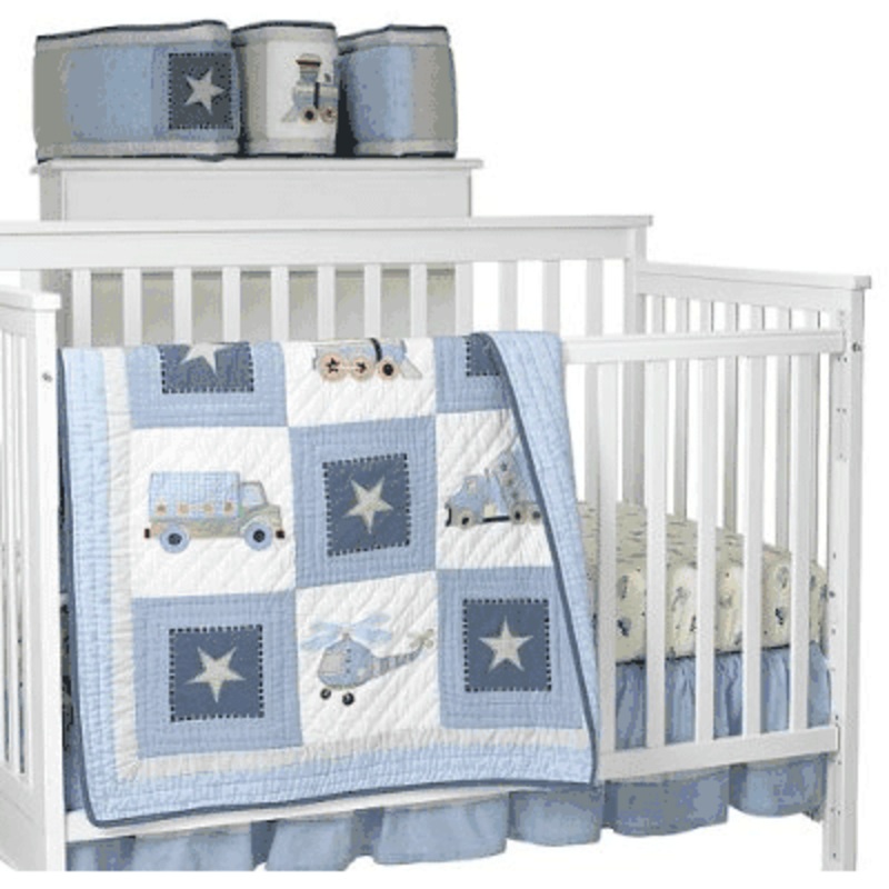 KidsLine Transportation 4 Piece Baby Crib Bedding Set