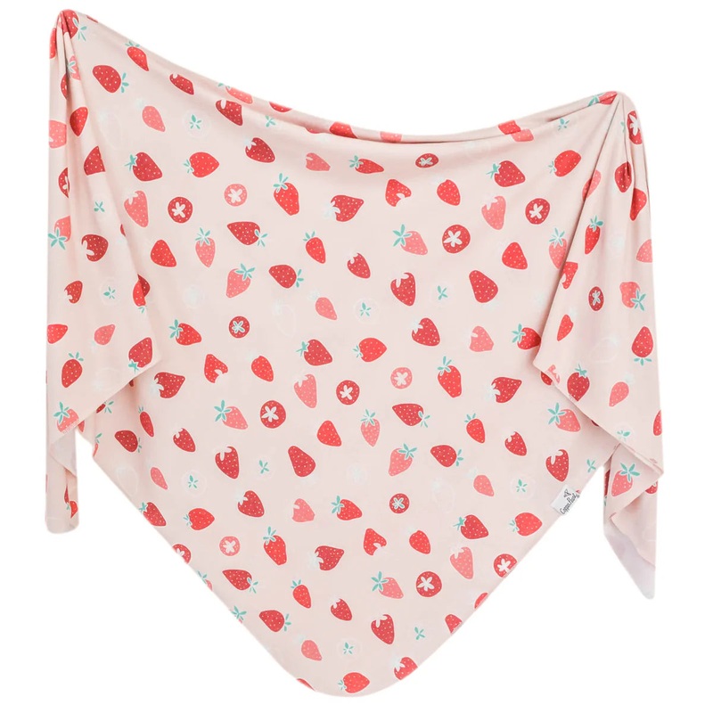 Knit Swaddle Blanket – Strawberry