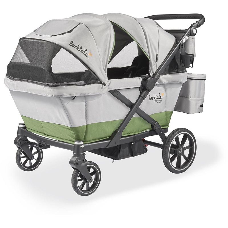 Larktale OPEN BOX Caravan Coupe Quad (4 Seater) Stroller Wagon – Gray / Green