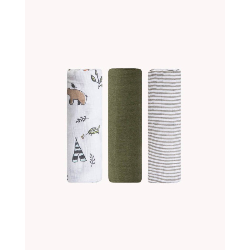Little Unicorn Cotton Muslin Swaddle 3-Pack – Forest Friends 2