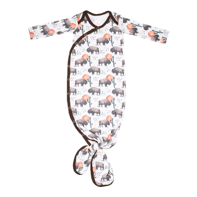 Newborn Knotted Gown – Bison
