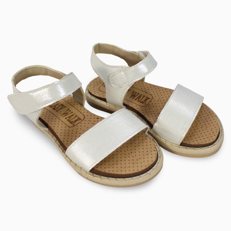 Baby Girls Leather Sandals – Shiny