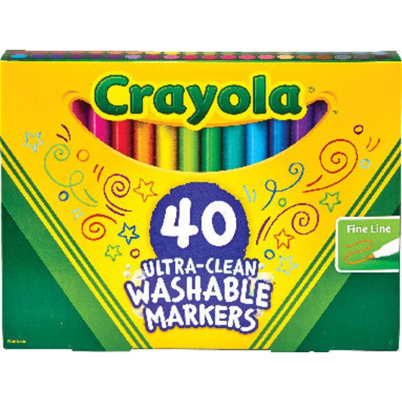 Crayola Washable Fine Line Markers, 40 colors