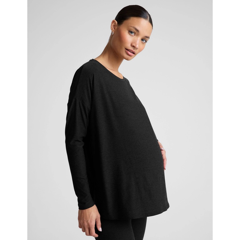 Featherweight Feels Like Home Long Sleeve Maternity Top – Darkest Night