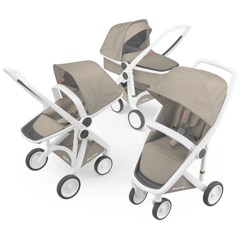 Greentom 3 in 1 Stroller – White/Sand