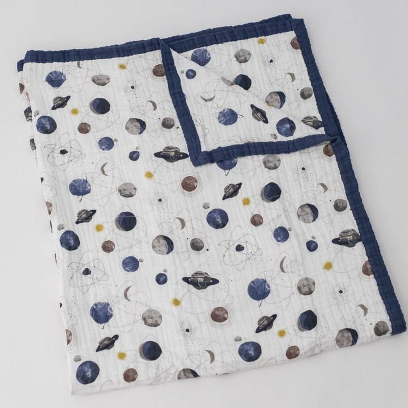 Little Unicorn Big Kid Cotton Muslin Quilt- Planetary