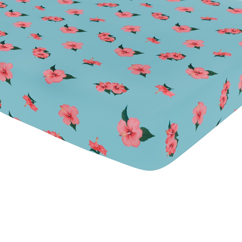 Mini Crib Sheet in Hibiscus