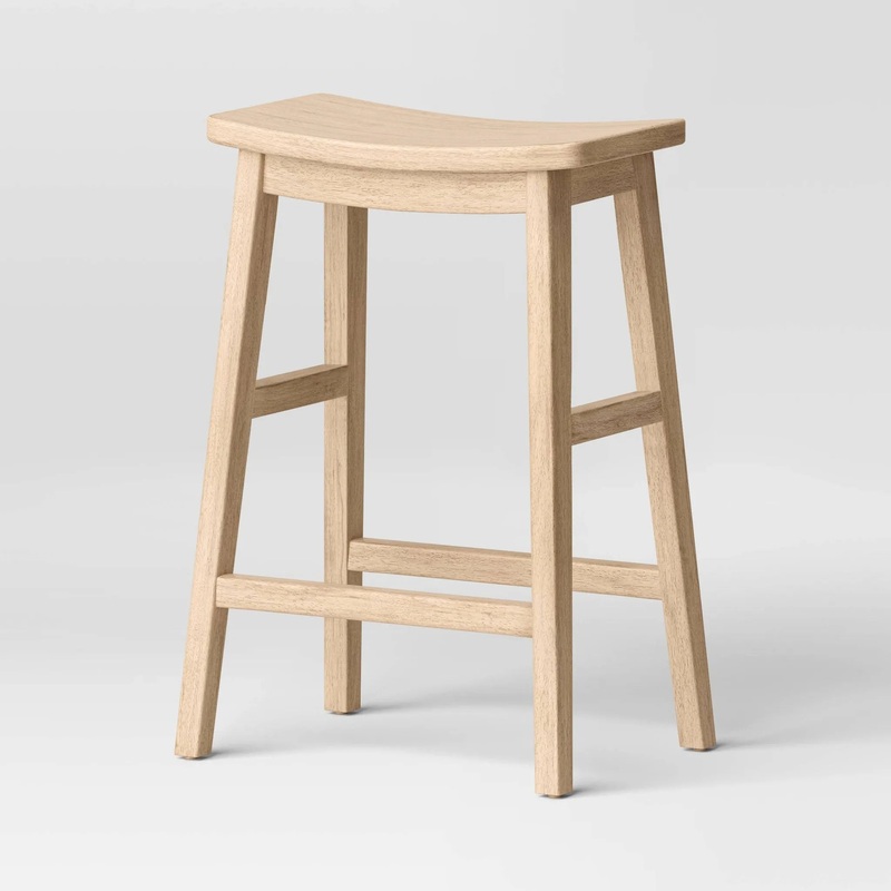 Modern All Wood Counter Height Barstool – Natural Finish