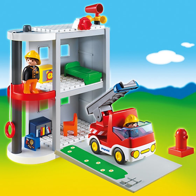 Playmobil 1.2.3 Take Along Fire Station