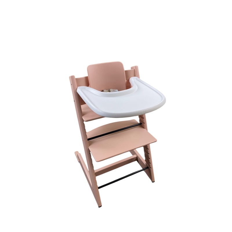 Stokke Tripp Trapp High Chair with Baby Set and Tray, Serene Pink, Serene Pink