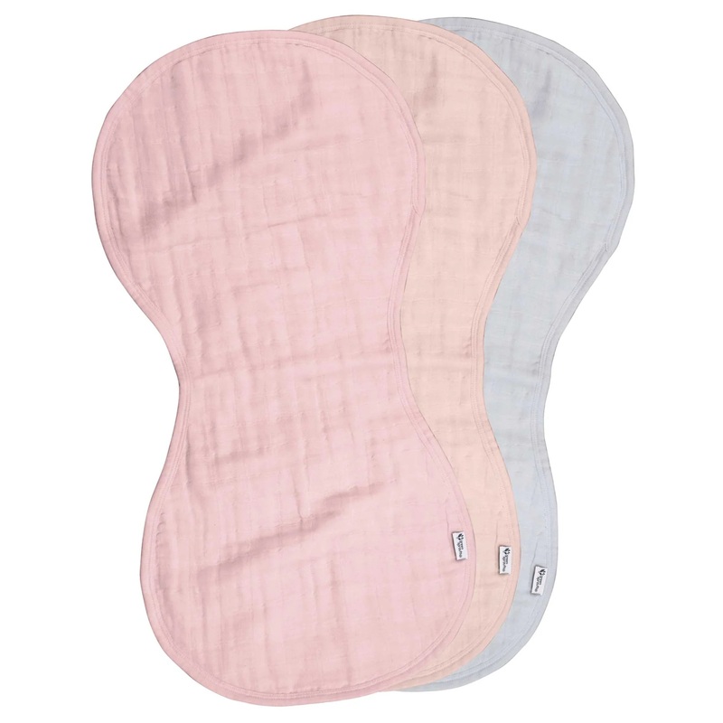 3-Pack Organic Cotton Muslin Burp- Rose Set