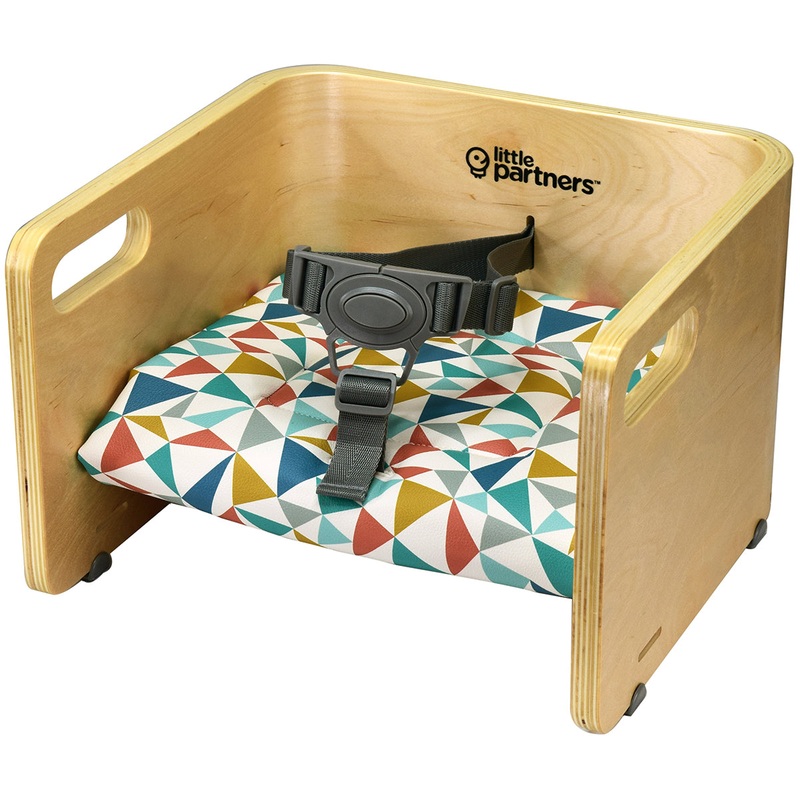 Little Partners Mod Booster Seat – Natural w/ Geo Shapes Cushion