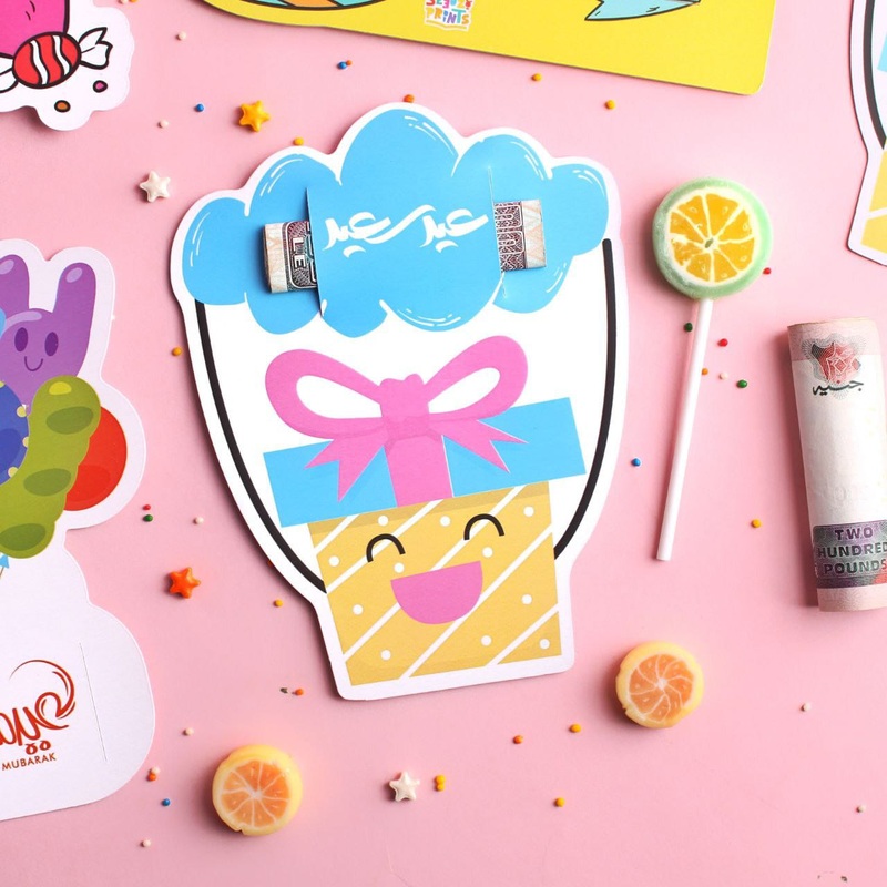 Charming Eid Cards with “Eid Saeed” Design