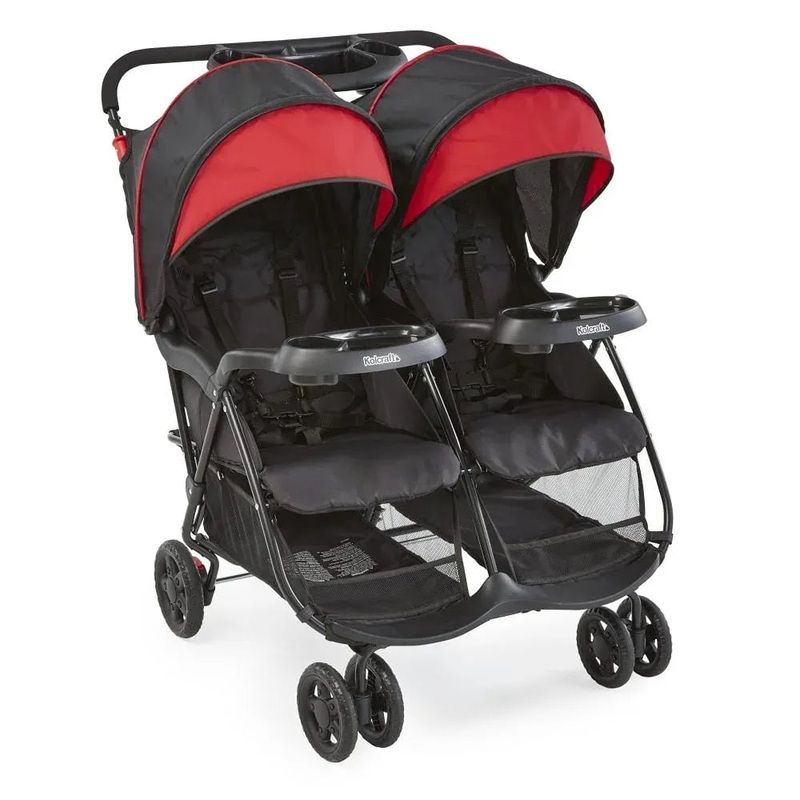 (Floor Model) Cloud Plus Double Baby Stroller – Red/Black