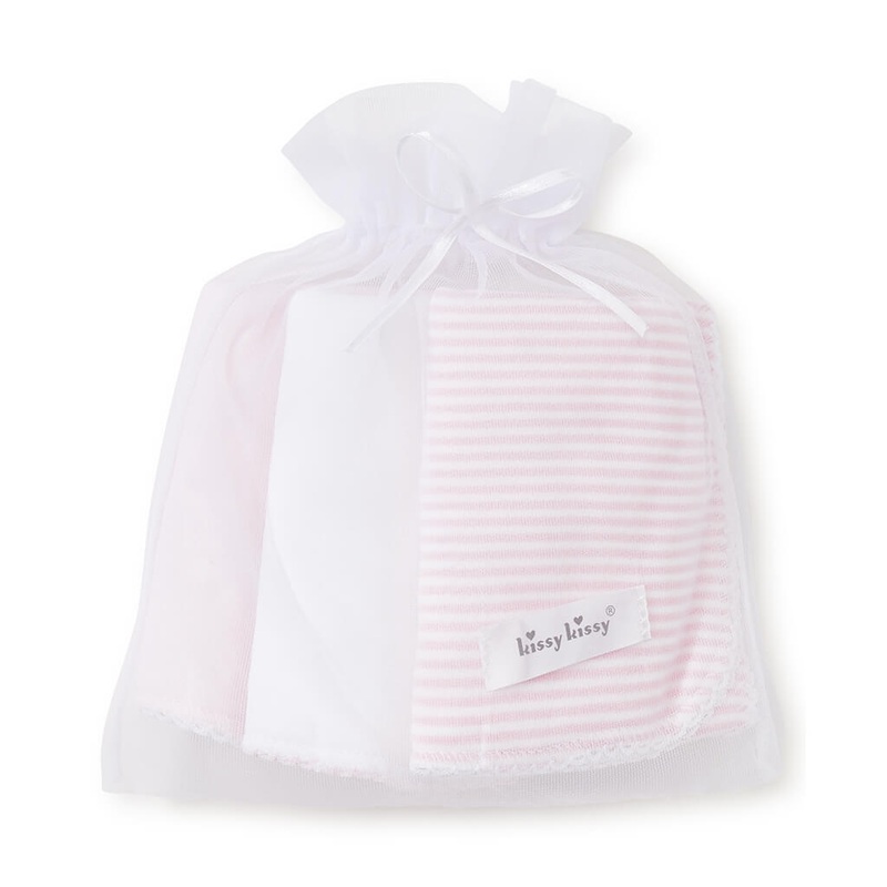Kissy Kissy 3 Pack Burp Set Stripes Pink