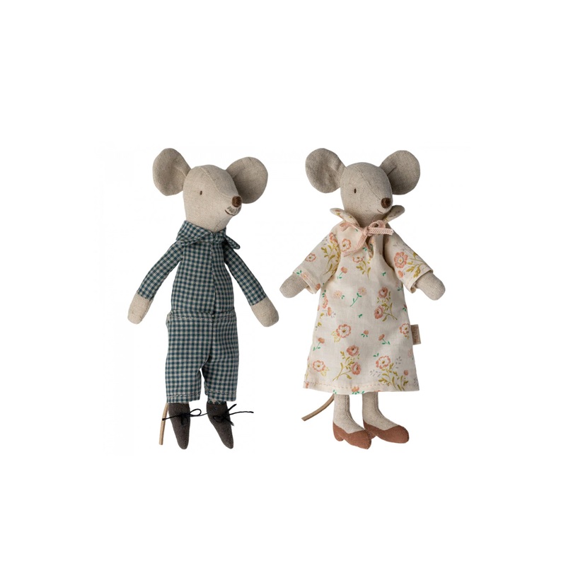 Maileg Grandma & Grandpa Mice In Cigar Box