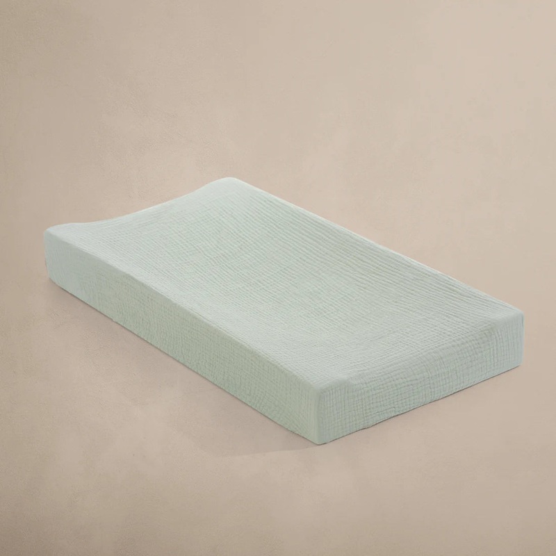 Oilo Sea Moss Sage Green Premium Muslin Changing Pad Cover