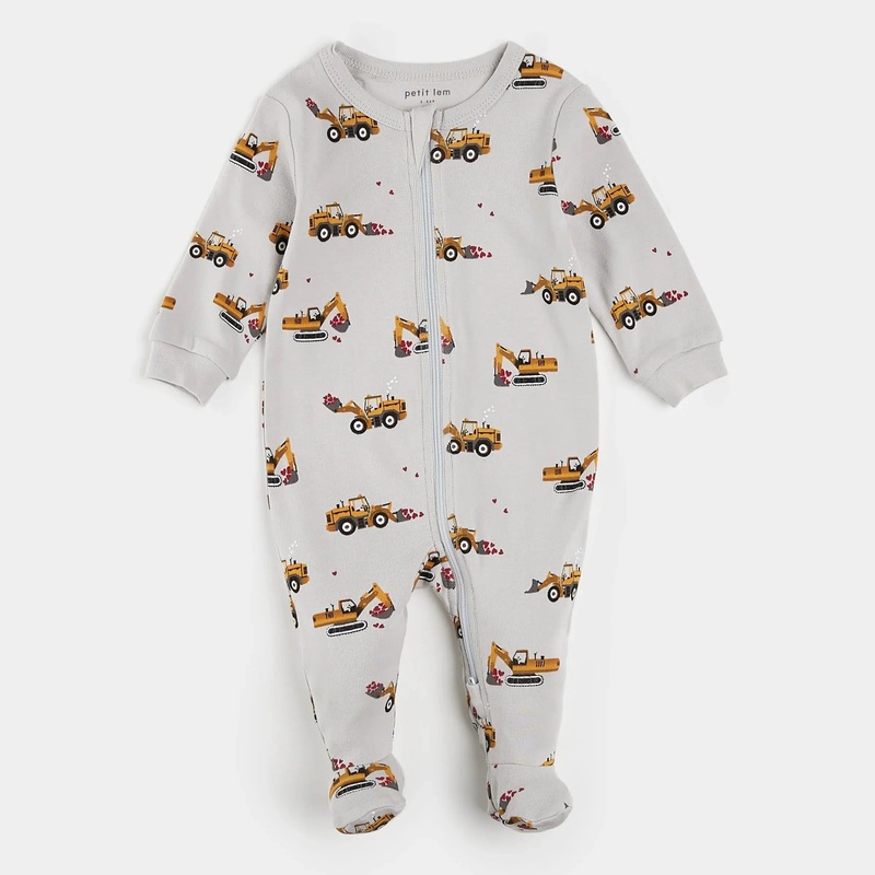 Petit Lem – Organic Zipper Footie – I Dig You