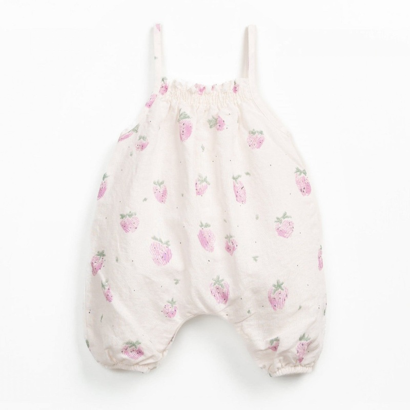 Play Up – Cotton Linen Sleeveless Romper – Strawberry