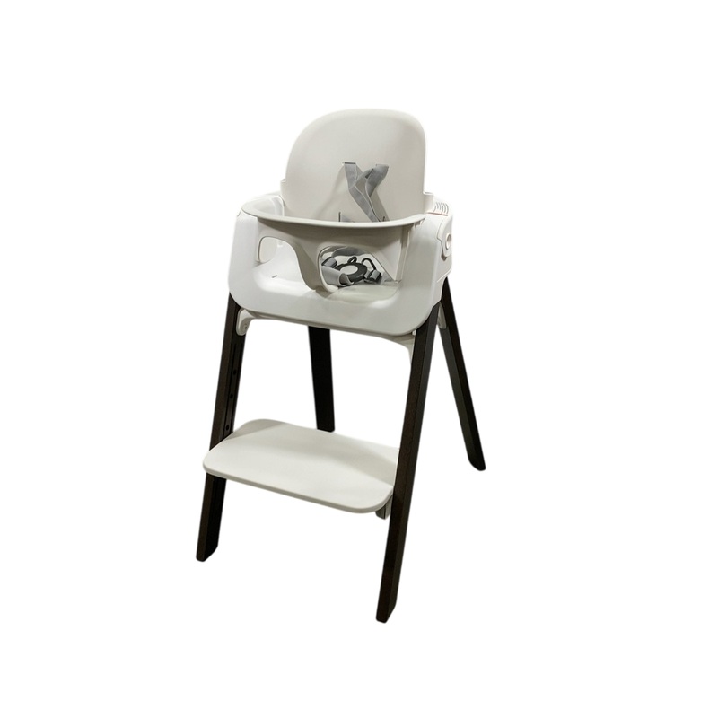 Stokke Steps High Chair, White Seat Hazy Grey Legs