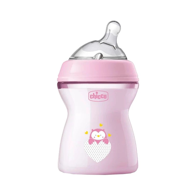 Chicco Natural Filling Plastic Bottle 250 ml (2+ Months) Pink