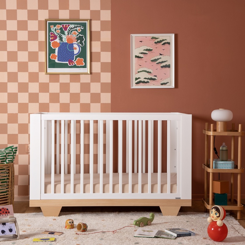 Dadada – Spirit 8-in-1 Convertible Crib – White + Natural