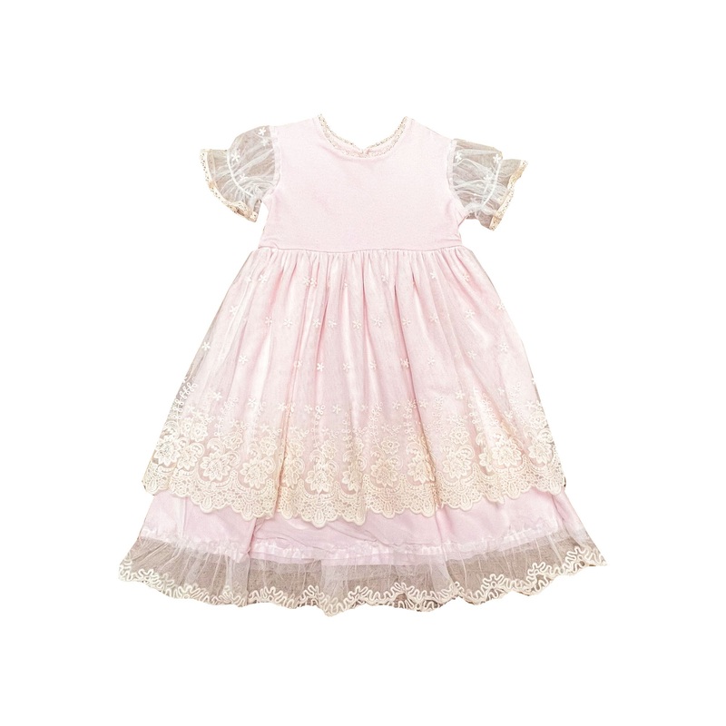 Everly Lacy Pink Dress by Frilly Frocks