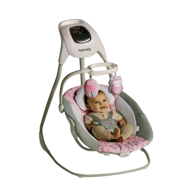 Ingenuity Simple Comfort 2-in-1 Swing Rocker, Pink Cassidy