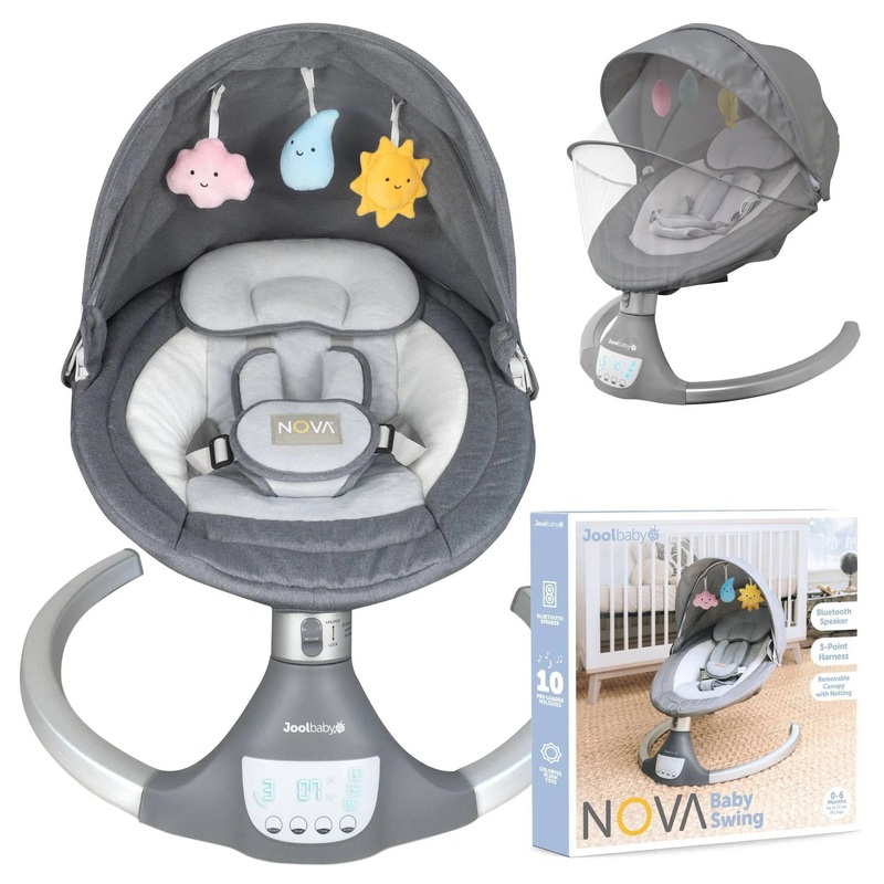 Nova Motorized Infant Baby Swing – Gray (see description)