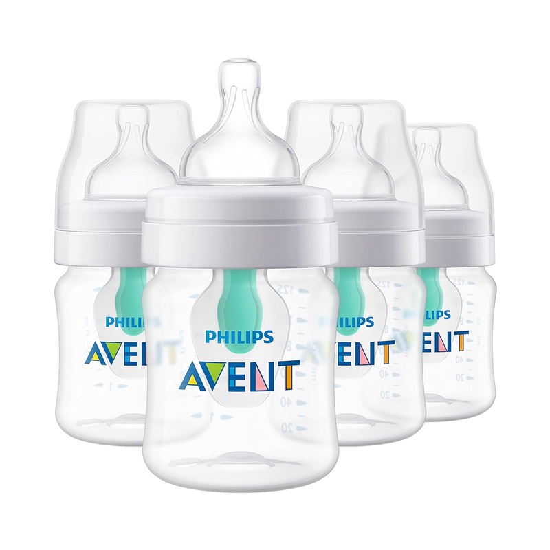 Philips Avent Anti-Colic Bottles, 4 Pack, 4oz, Clear, Regular