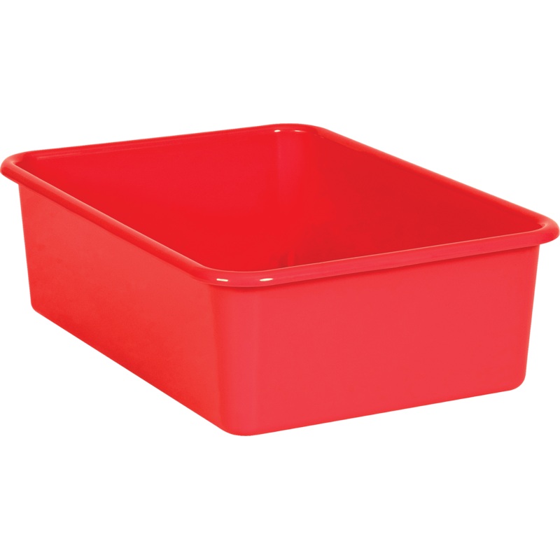 Red Large Plastic Storage Bin