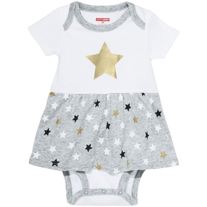Skip Hop Star-Struck Skirted Short Sleeve Bodysuit – Stars (3 Months)