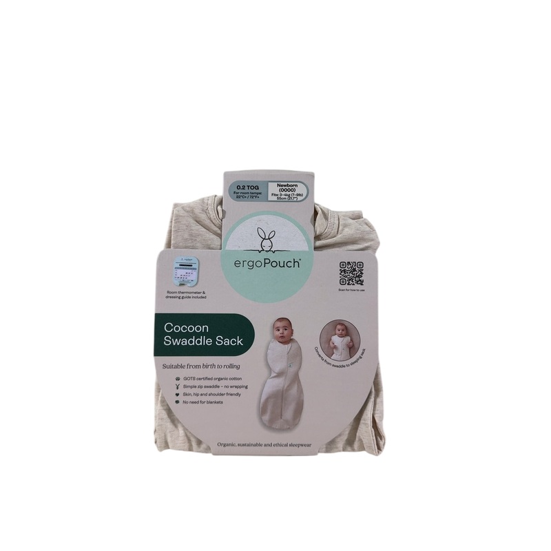ErgoPouch Cocoon Swaddle Bag, 0.2 TOG, 0000M, Oatmeal Marle