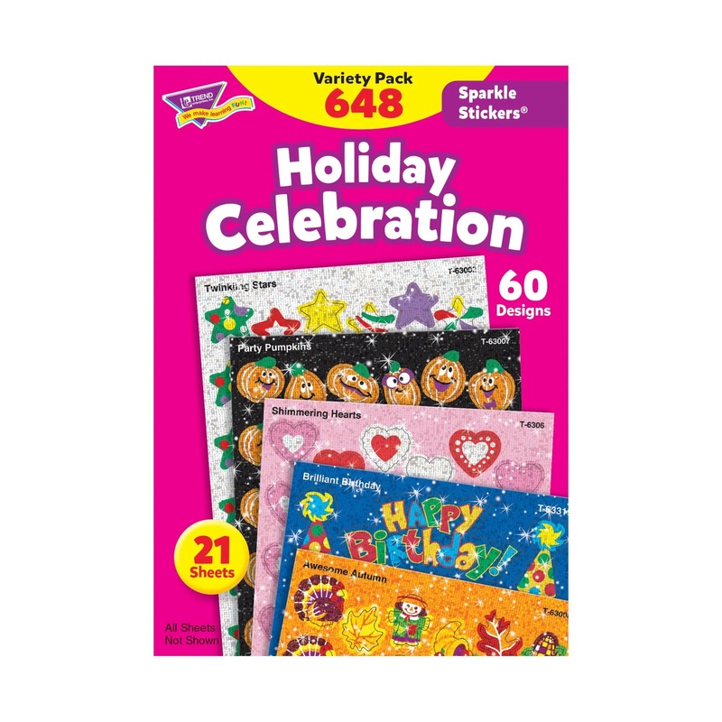 Holiday Celebration Sparkle Stickers Variety Pack