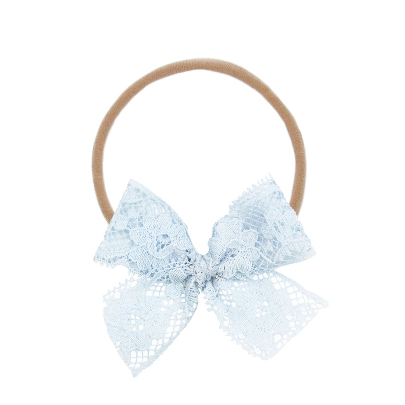 Lace Bow – Powder Blue Headband