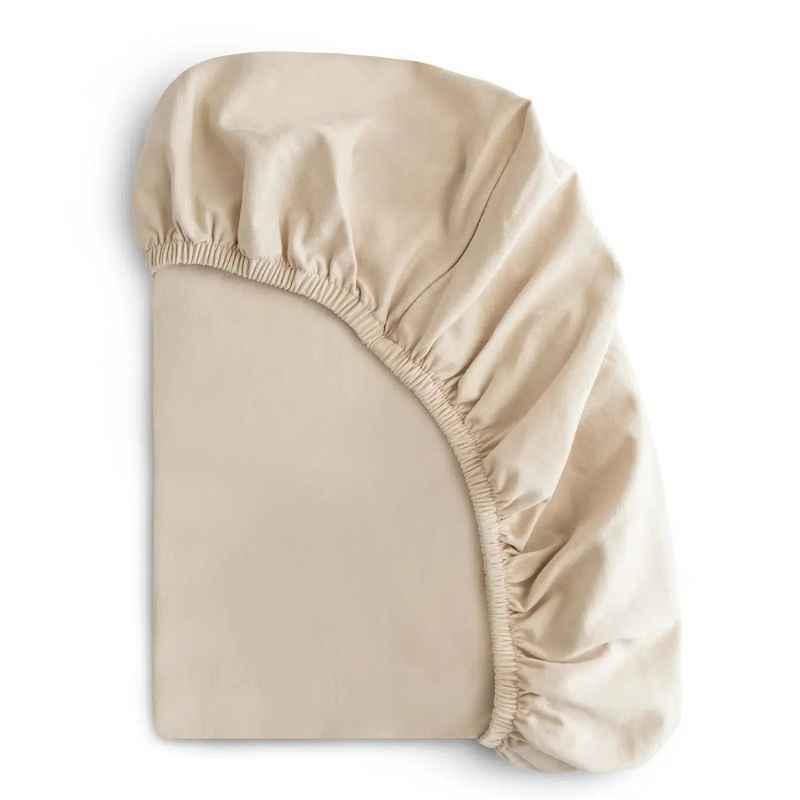 Mushie – Stretchy Crib Sheet – Fog
