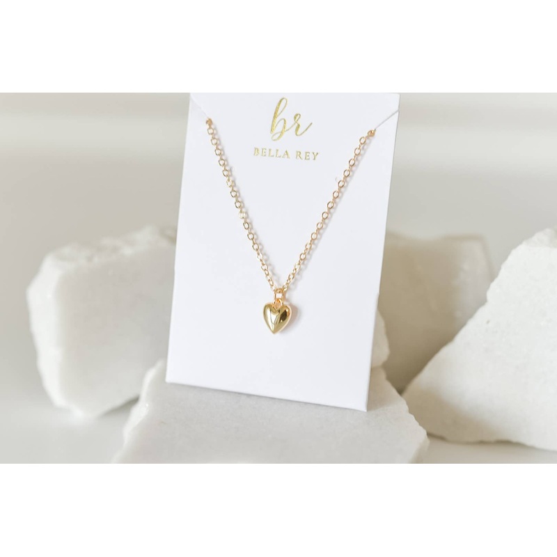 Bella Rey BlakelyDainty Bubble Heart Necklace – 18k Gold Plated