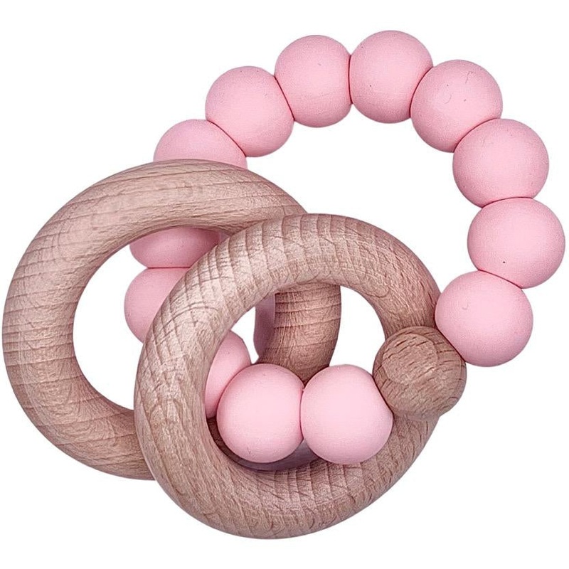 Sugar + Maple Ring Teether | Pink