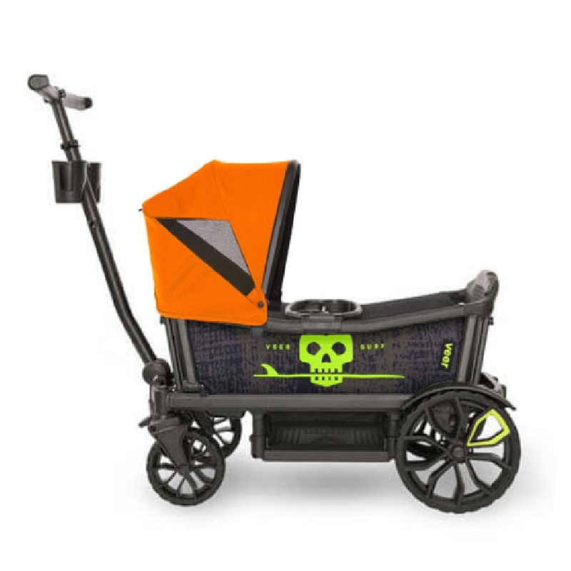 Veer Cruiser (2 Seater) Stroller Wagon + Canopy Bundle – Surf/Sienna Orange