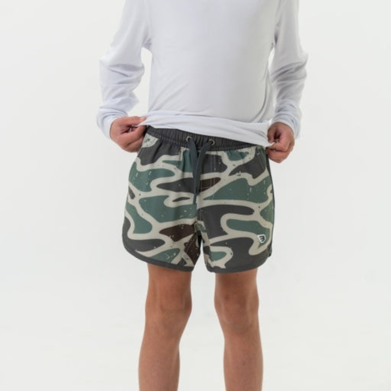 Burlebo Youth Swim Trunk Jumbo Retro Duck Camo