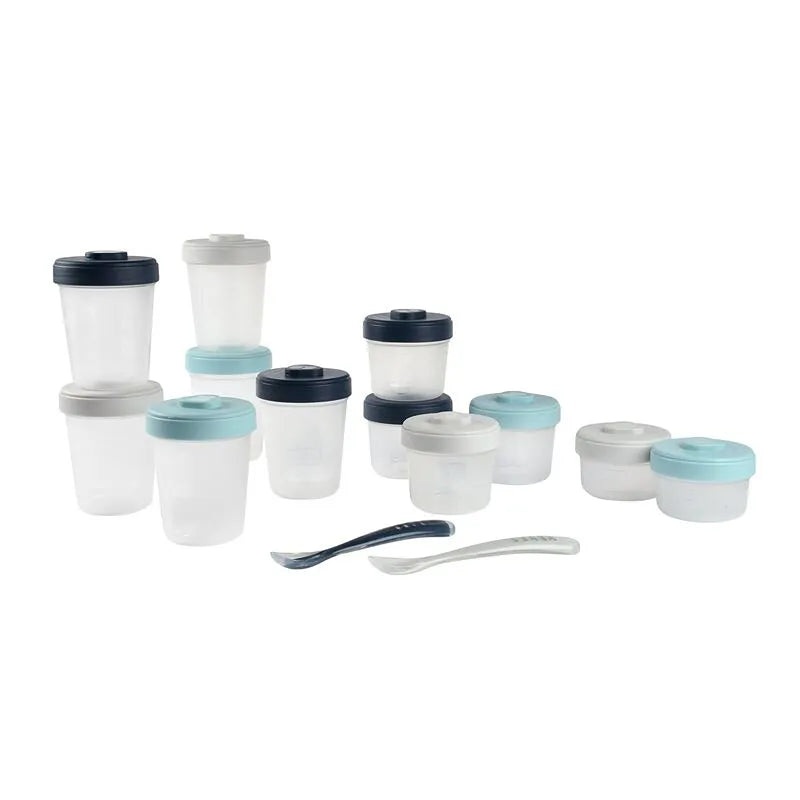 Clip Containers and Spoons Set – Rain Colors