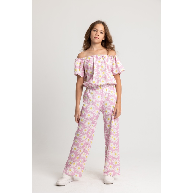 Girls Polyester Outfit Set  2-Piece Short Sleeve