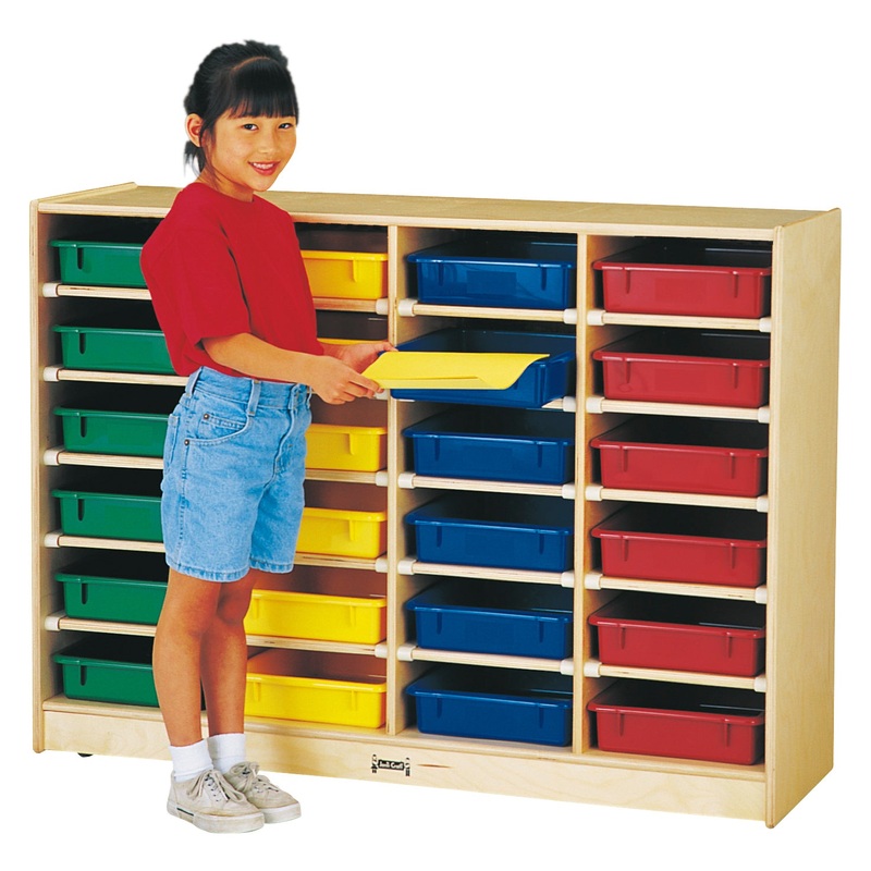 Jonti-Craft 24 Paper-Tray Mobile Storage – with Colored Paper-Trays