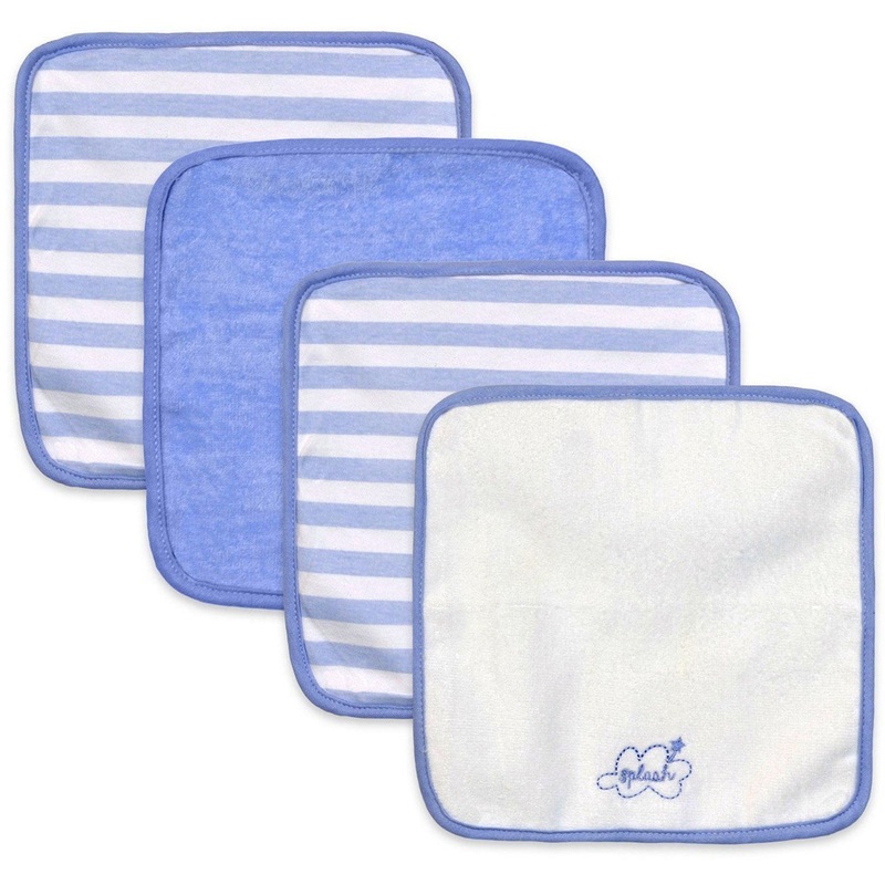 Just Born Washcloths, 4-Pack – Clouds Blue